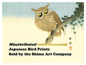 Misattributed Japanese Bird Prints Sold by the Shima Art Company Exhibition